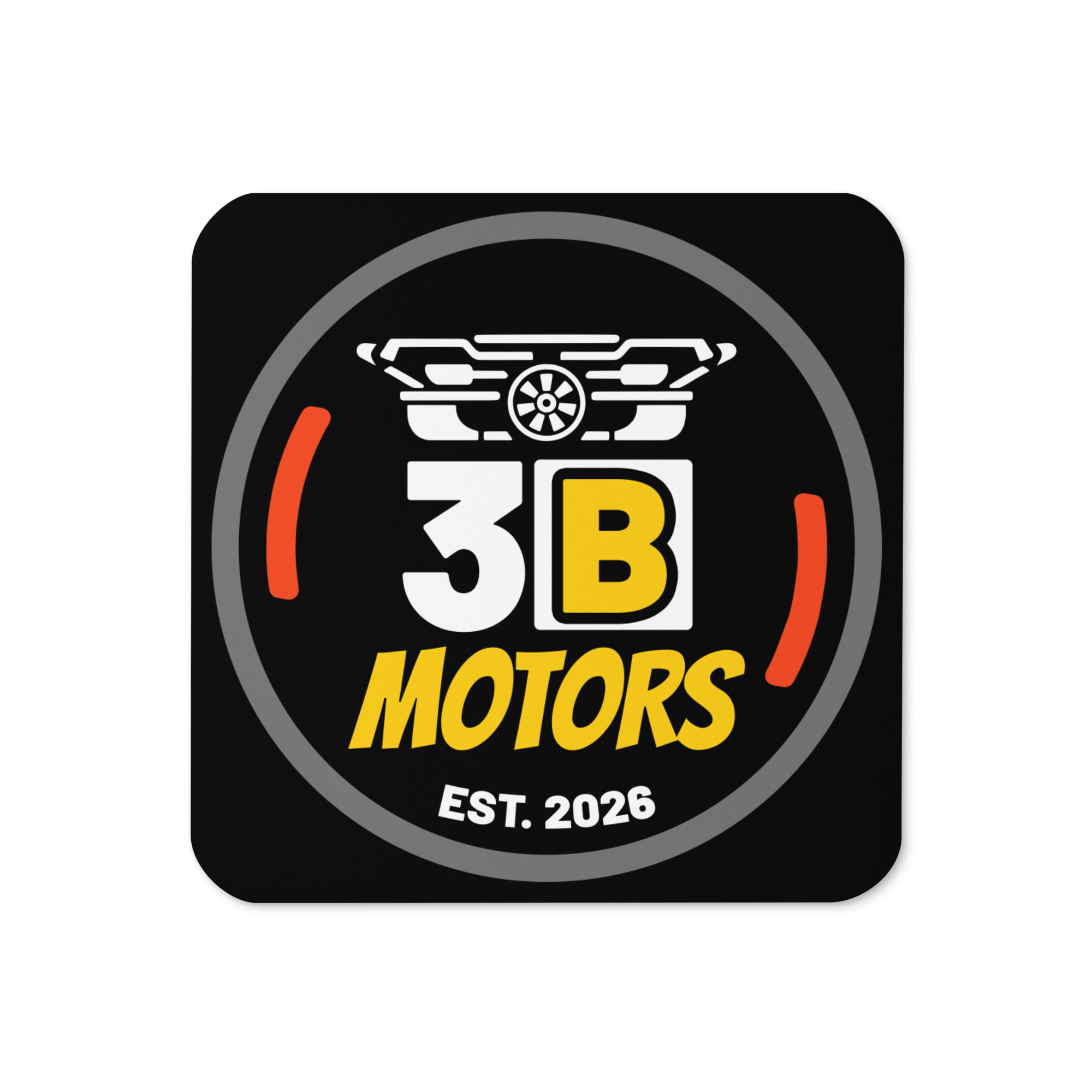 [3B Motors] Logo | Cork-back Coaster